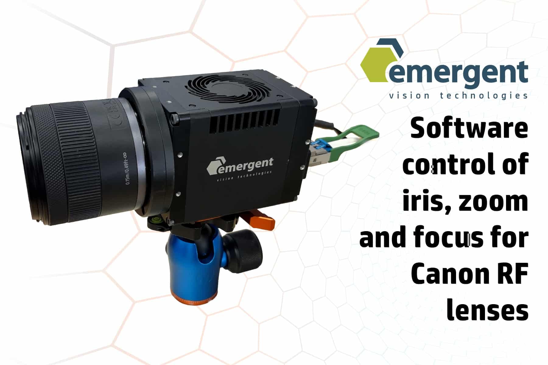 Emergent software now supports software control of iris, zoom and focus with Canon RF lenses.