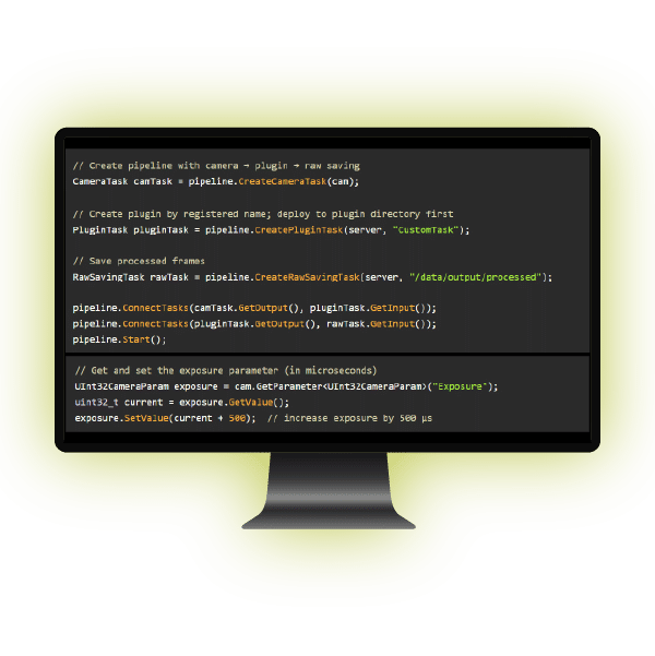 Vision and camera SDK for sports analytics, broadcasting, VR, officiating applications